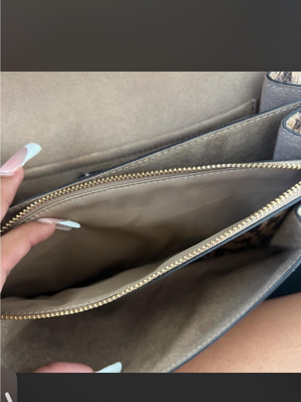 Coach Klare Leather Chain crossbody bag with Leopard Trim - Picture 7 of 7